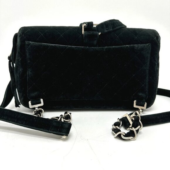 CHANEL Matelasse Backpack Chain Backpack Velor Black - Picture 7 of 15
